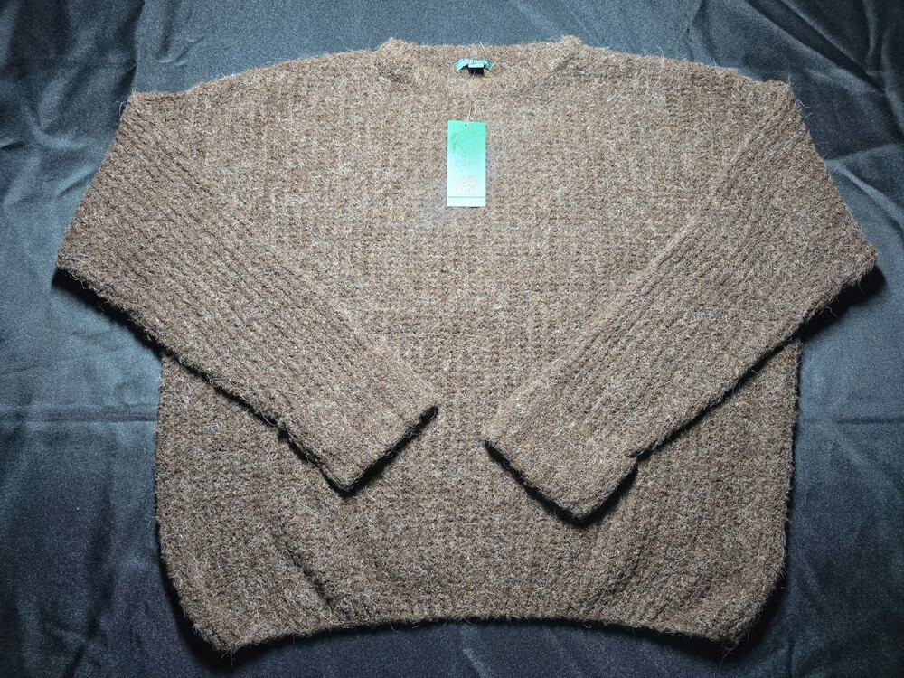 Wild Fable Brown Fuzzy Crewneck Sweater Soft Cozy Pullover